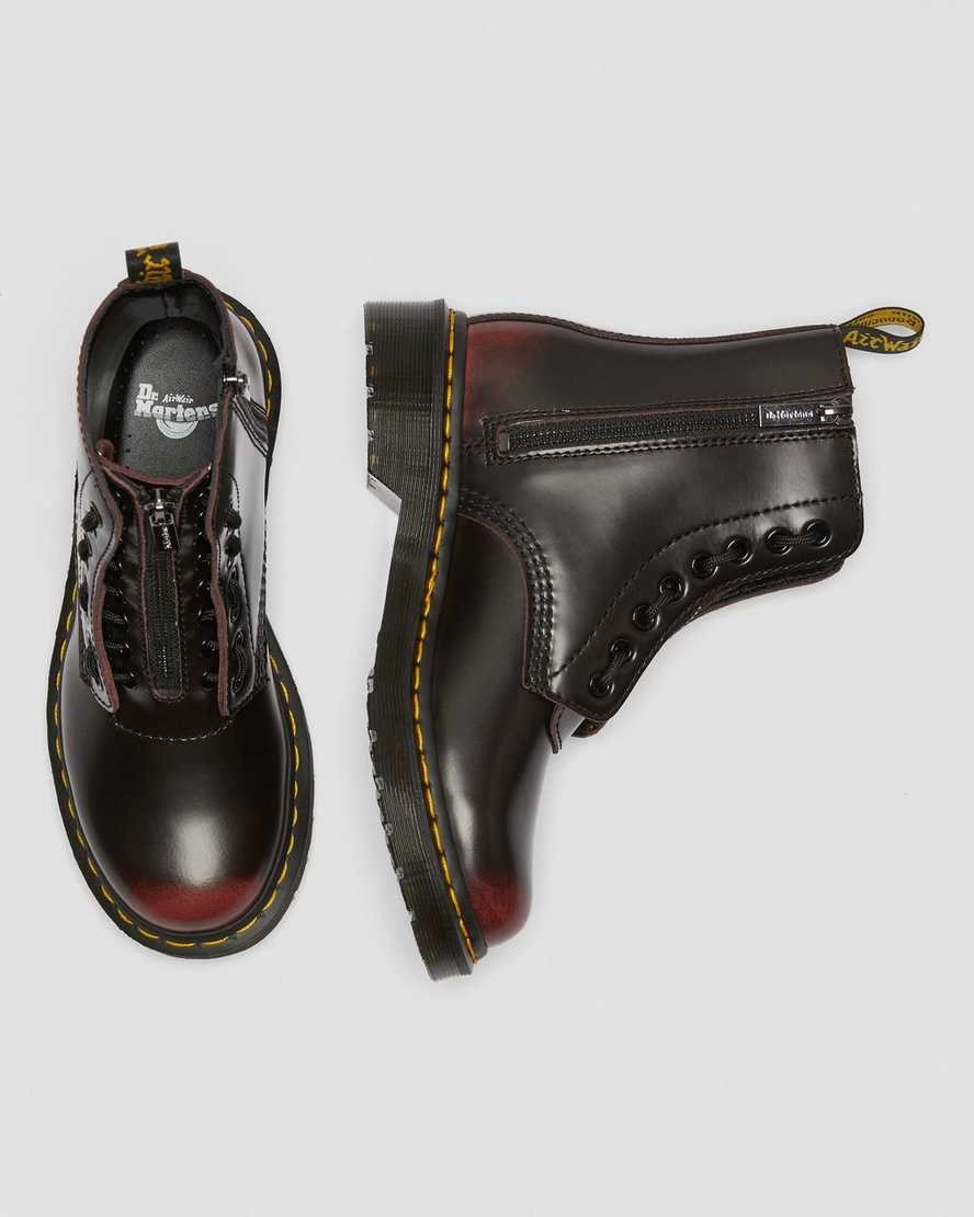 Červené dámské boty na zip dr. martens 1460 pascal