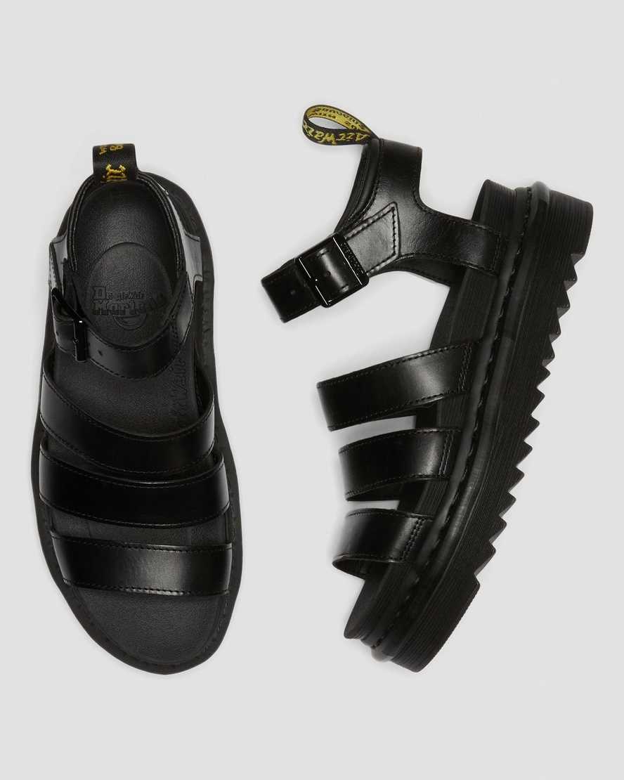Černé dámské gladiátorské sandály dr. martens blaire brando