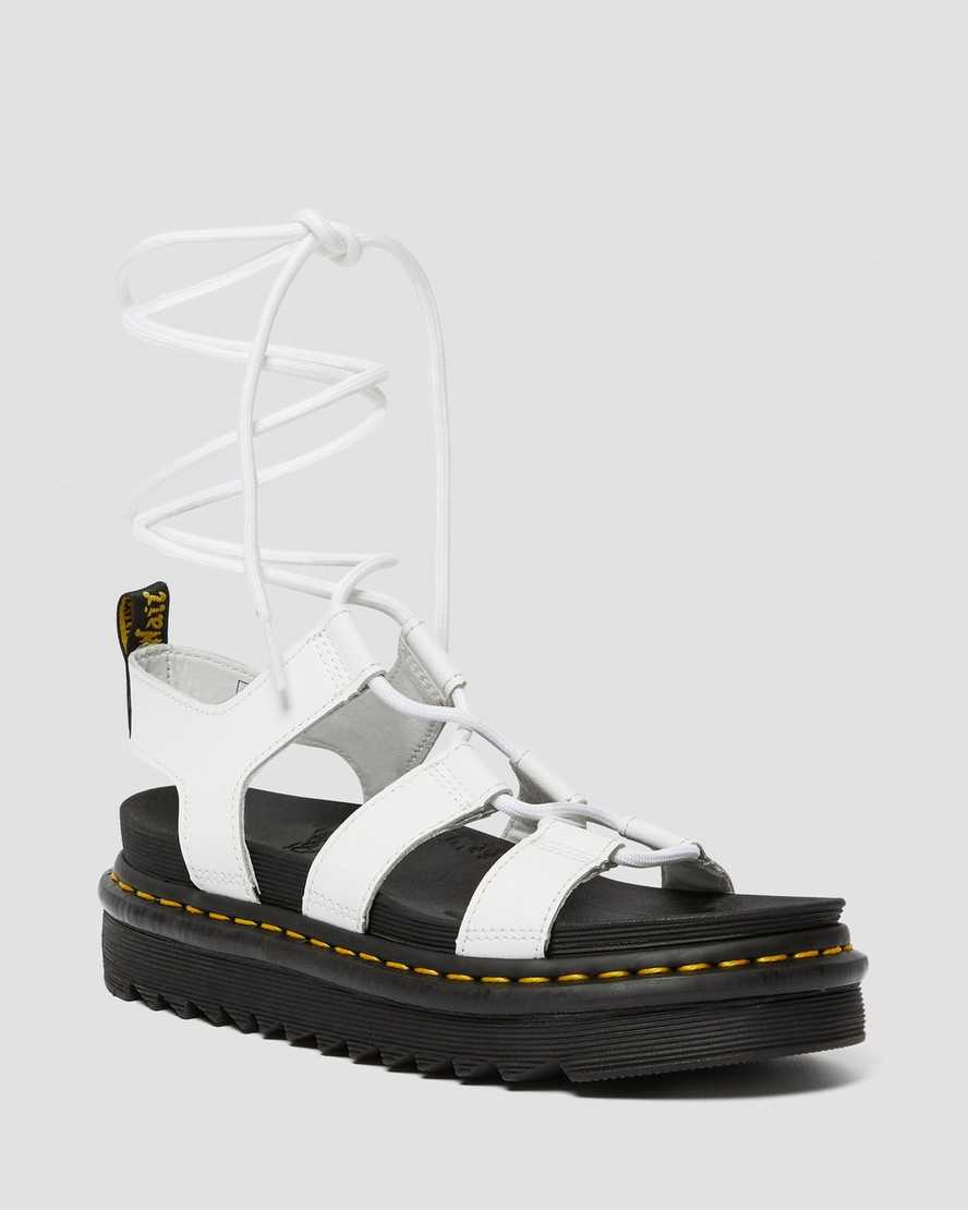 bílé dámské gladiátorské sandály dr. martens nartilla