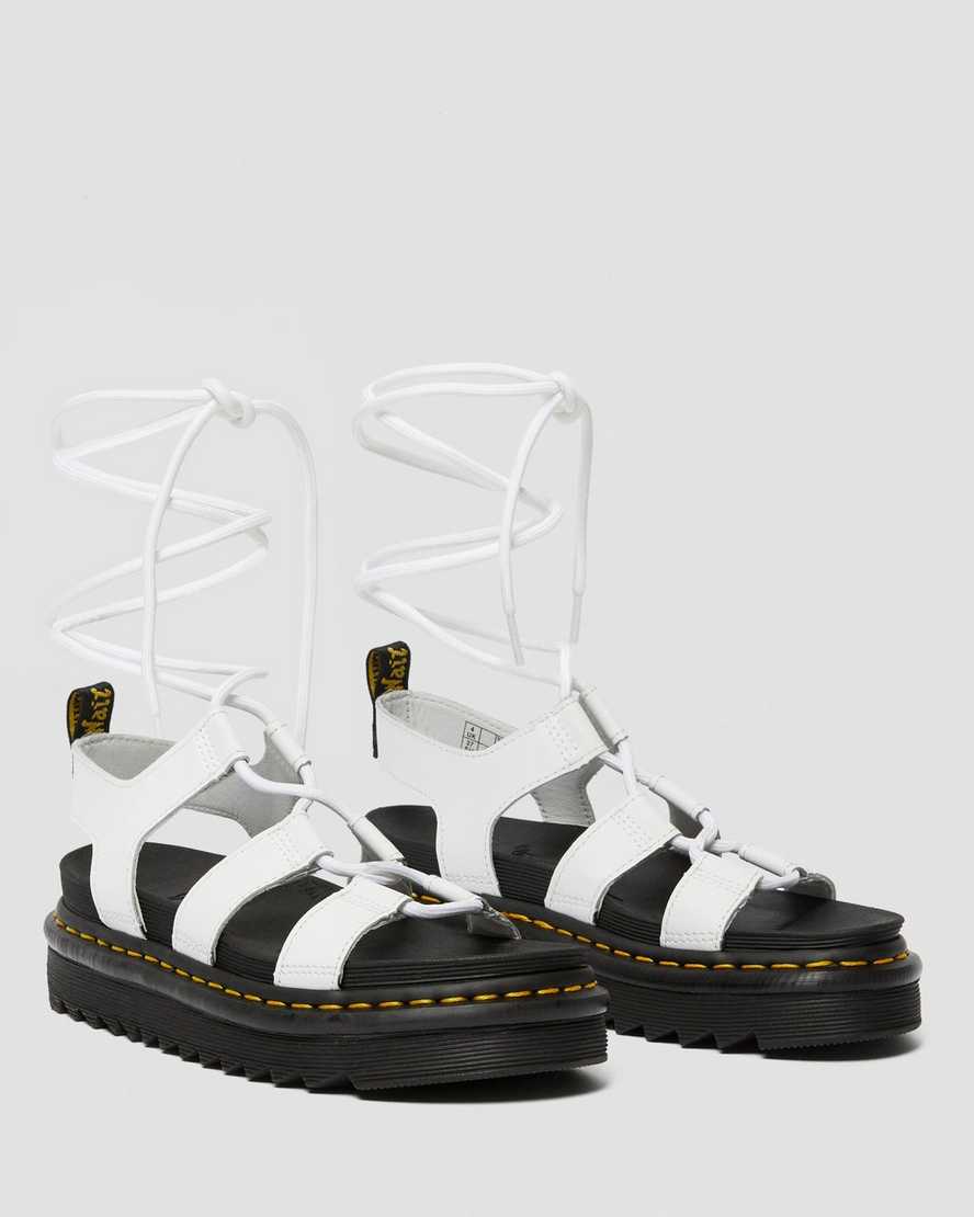 bílé dámské gladiátorské sandály dr. martens nartilla