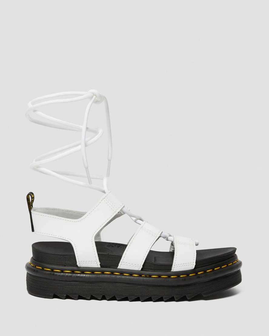 bílé dámské gladiátorské sandály dr. martens nartilla