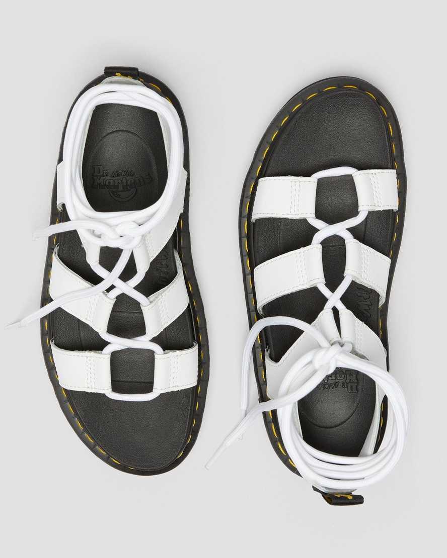 bílé dámské gladiátorské sandály dr. martens nartilla