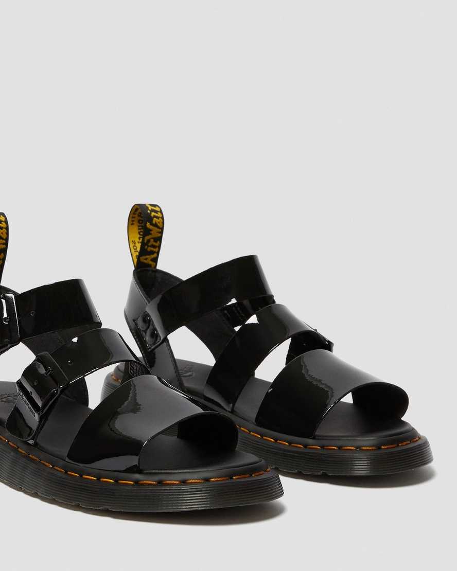 Černé dámské gladiátorské sandály dr. martens gryphon patent