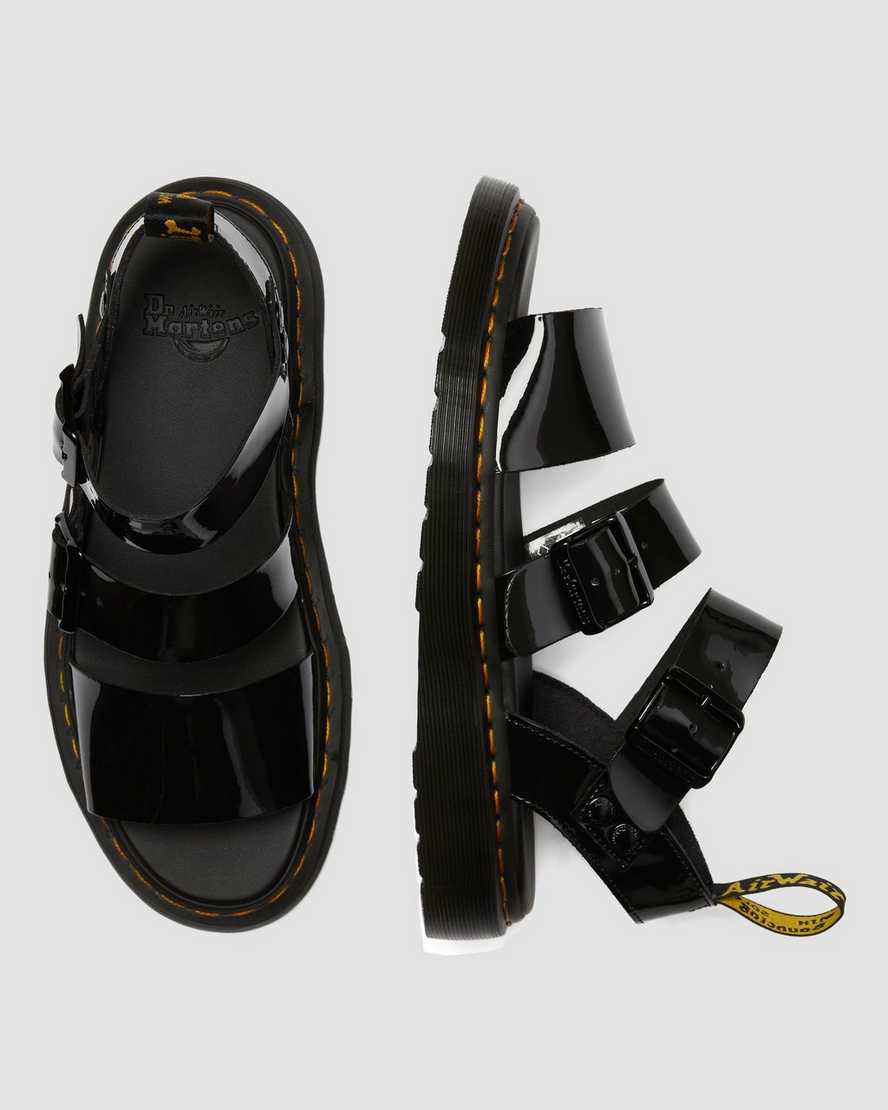 Černé dámské gladiátorské sandály dr. martens gryphon patent