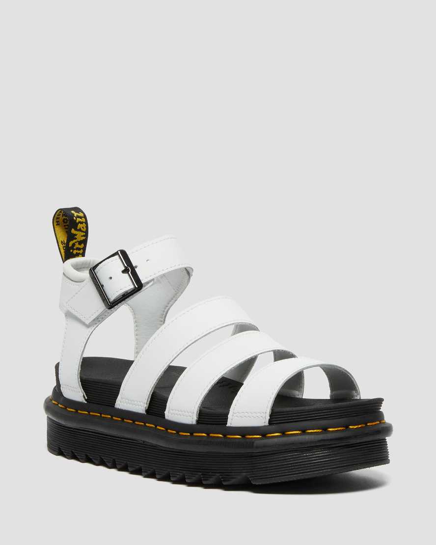 bílé dámské gladiátorské sandály dr. martens blaire hydro