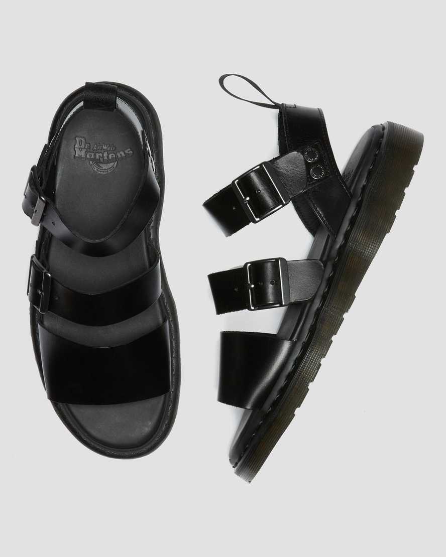 Černé dámské gladiátorské sandály dr. martens gryphon brando