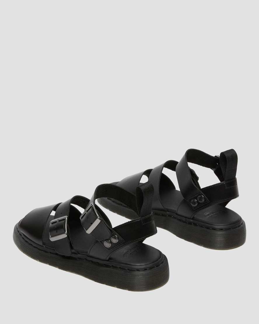 Černé dámské gladiátorské sandály dr. martens gryphon brando