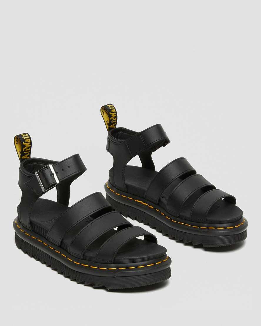 Černé dámské gladiátorské sandály dr. martens blaire hydro