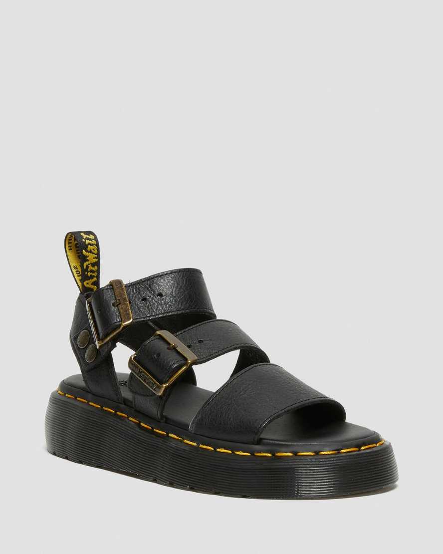 Černé dámské gladiátorské sandály dr. martens gryphon na platformě