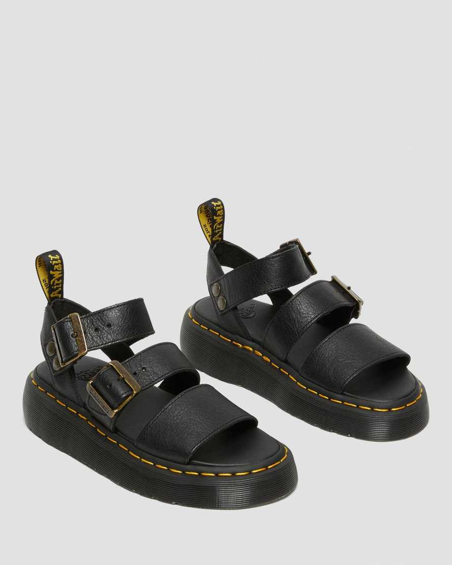 Černé dámské gladiátorské sandály dr. martens gryphon na platformě
