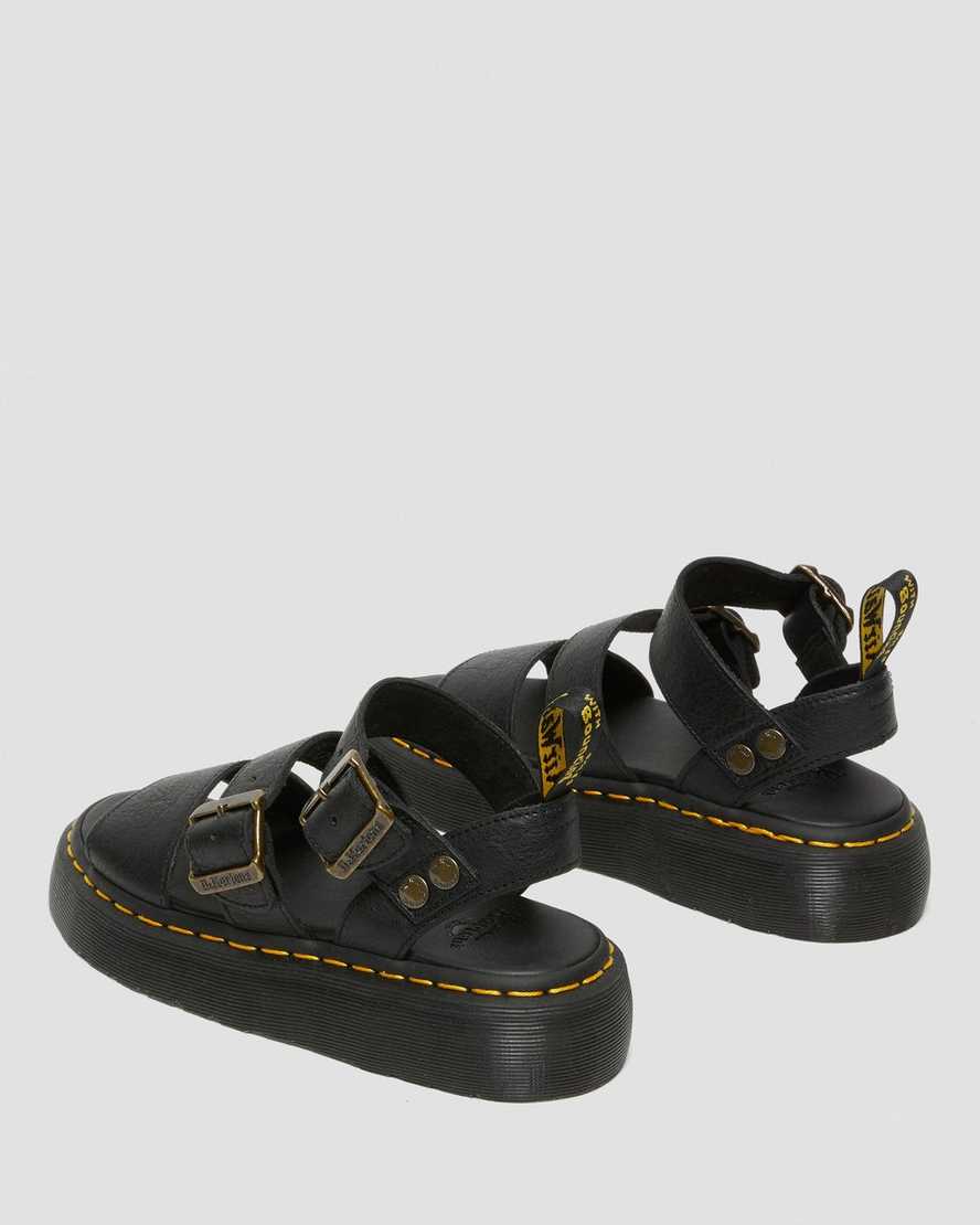 Černé dámské gladiátorské sandály dr. martens gryphon na platformě