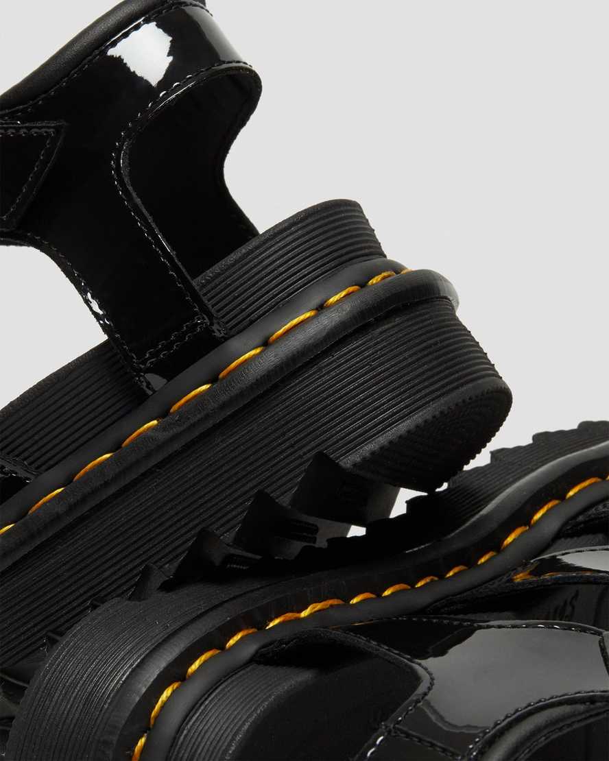Černé dámské gladiátorské sandály dr. martens blaire patent