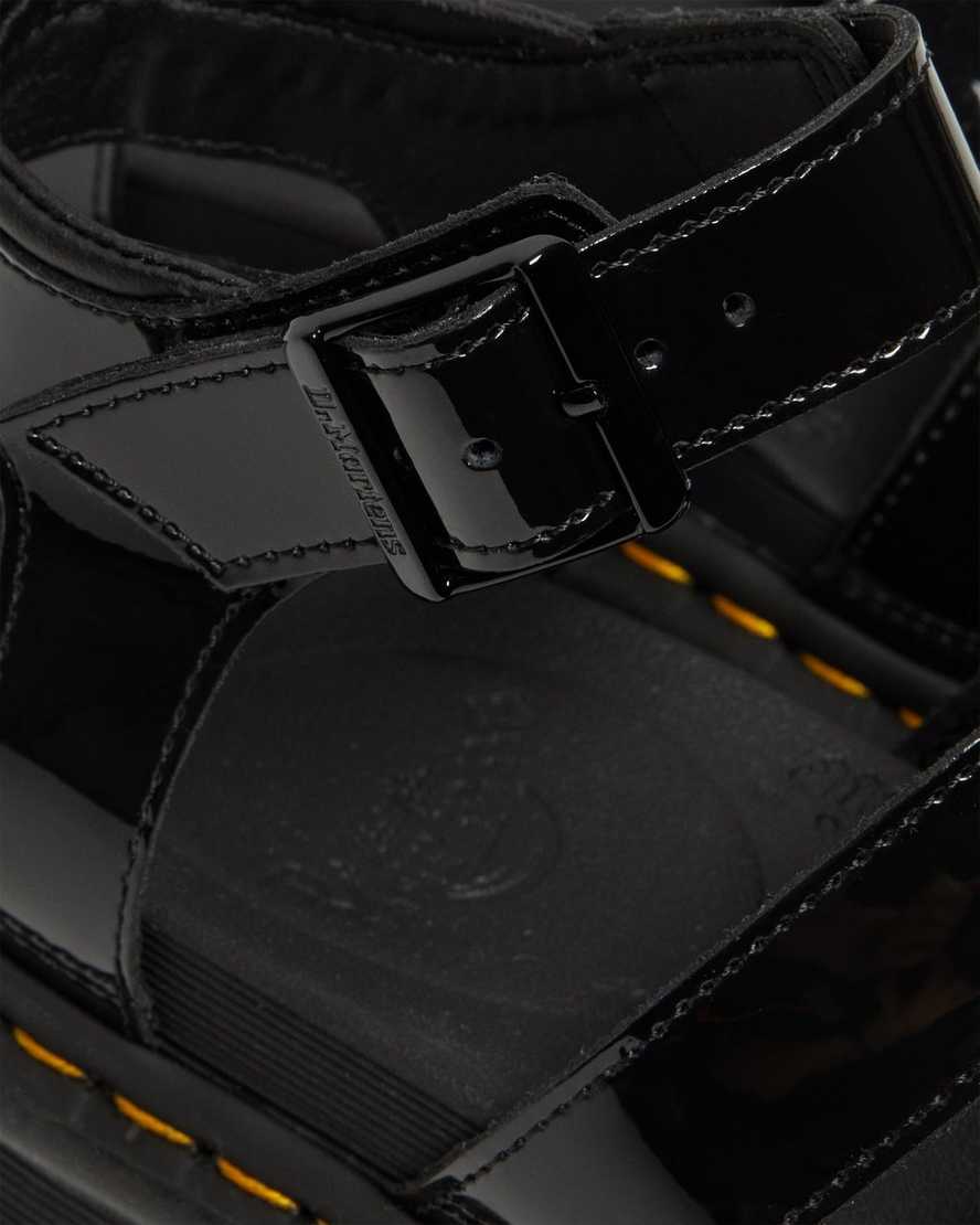 Černé dámské gladiátorské sandály dr. martens blaire patent