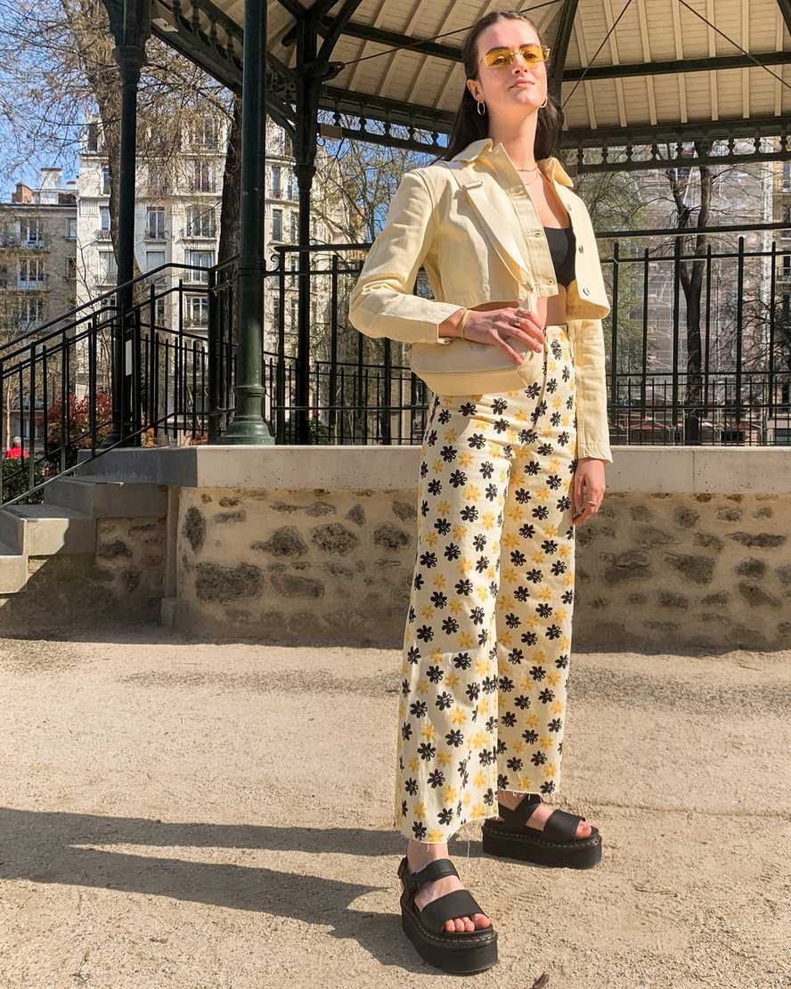 Černé dámské sandály na platformě dr. martens voss strap