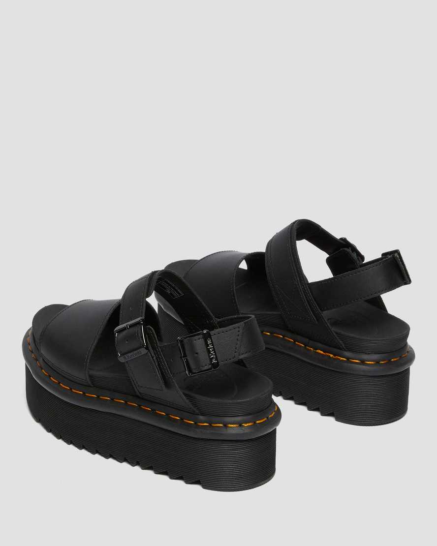 Černé dámské sandály na platformě dr. martens voss strap