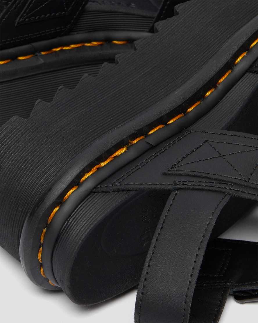 Černé dámské sandály na platformě dr. martens voss strap