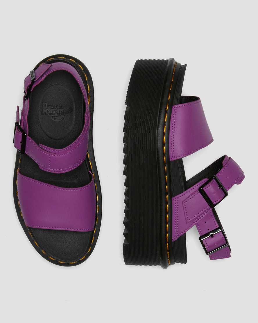 fialové dámské sandály na platformě dr. martens voss strap