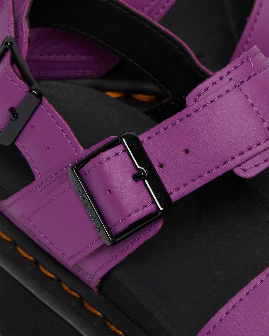 fialové dámské sandály na platformě dr. martens voss strap