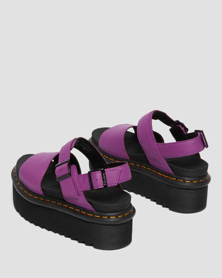 fialové dámské sandály na platformě dr. martens voss strap