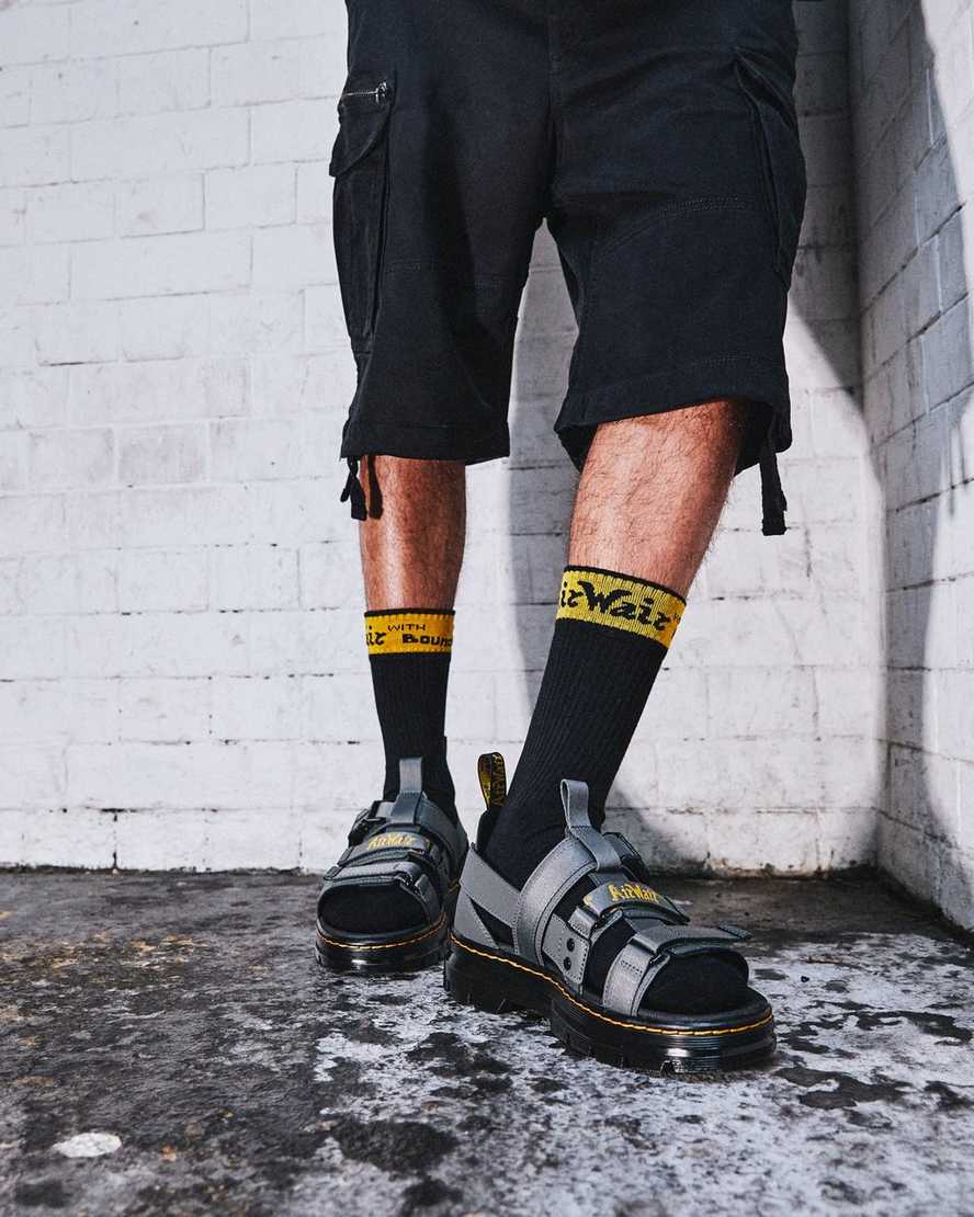 dámské sandály dr. martens pearson webbing šedé