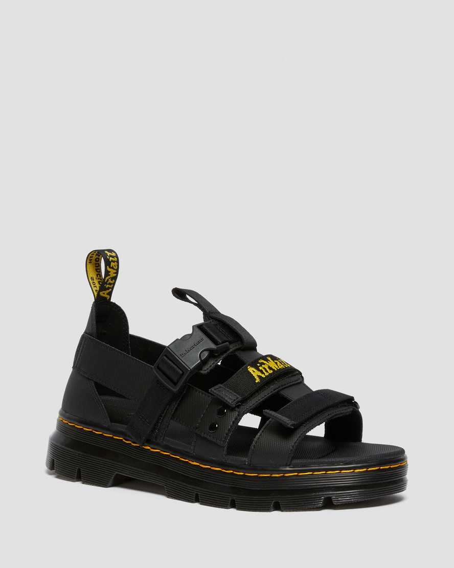 Černé dámské sandály dr. martens pearson webbing