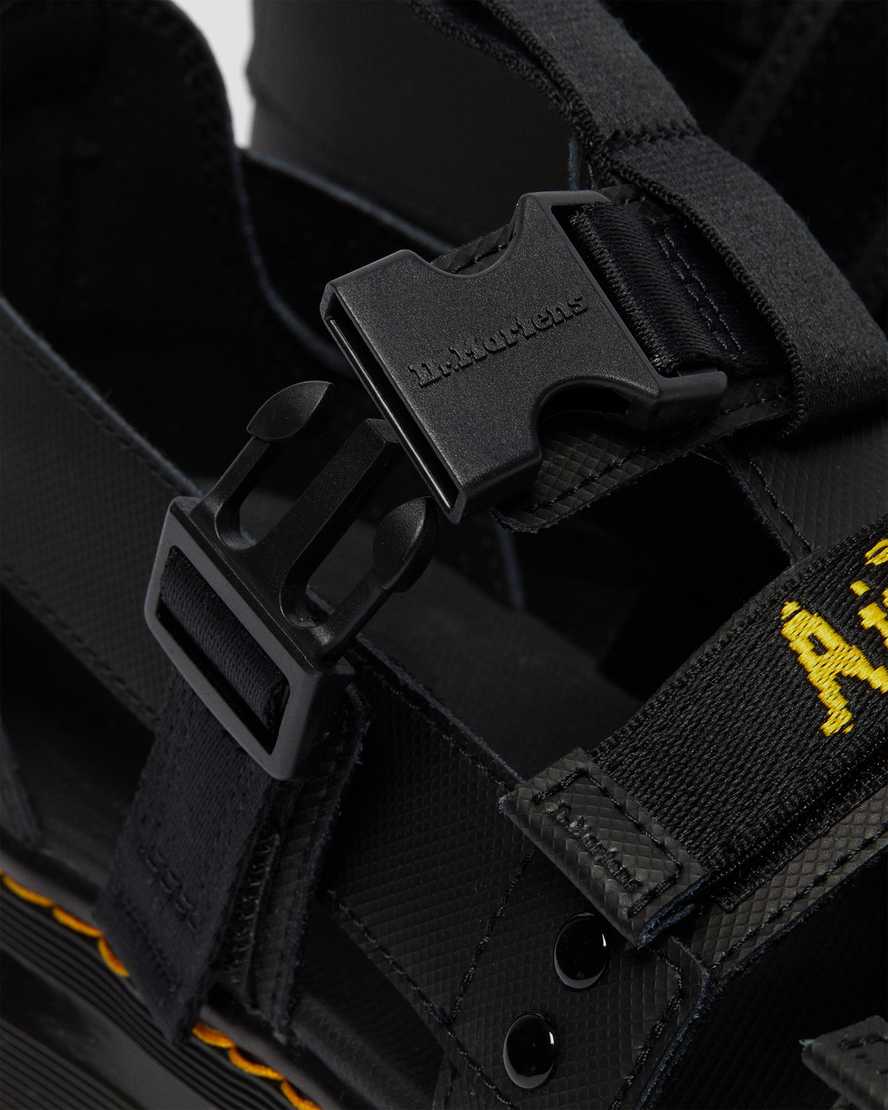 Černé dámské sandály dr. martens pearson webbing