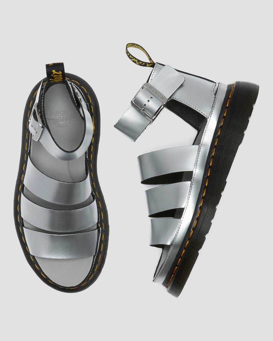 dámské sandály dr. martens clarissa ii metallic stříbrné