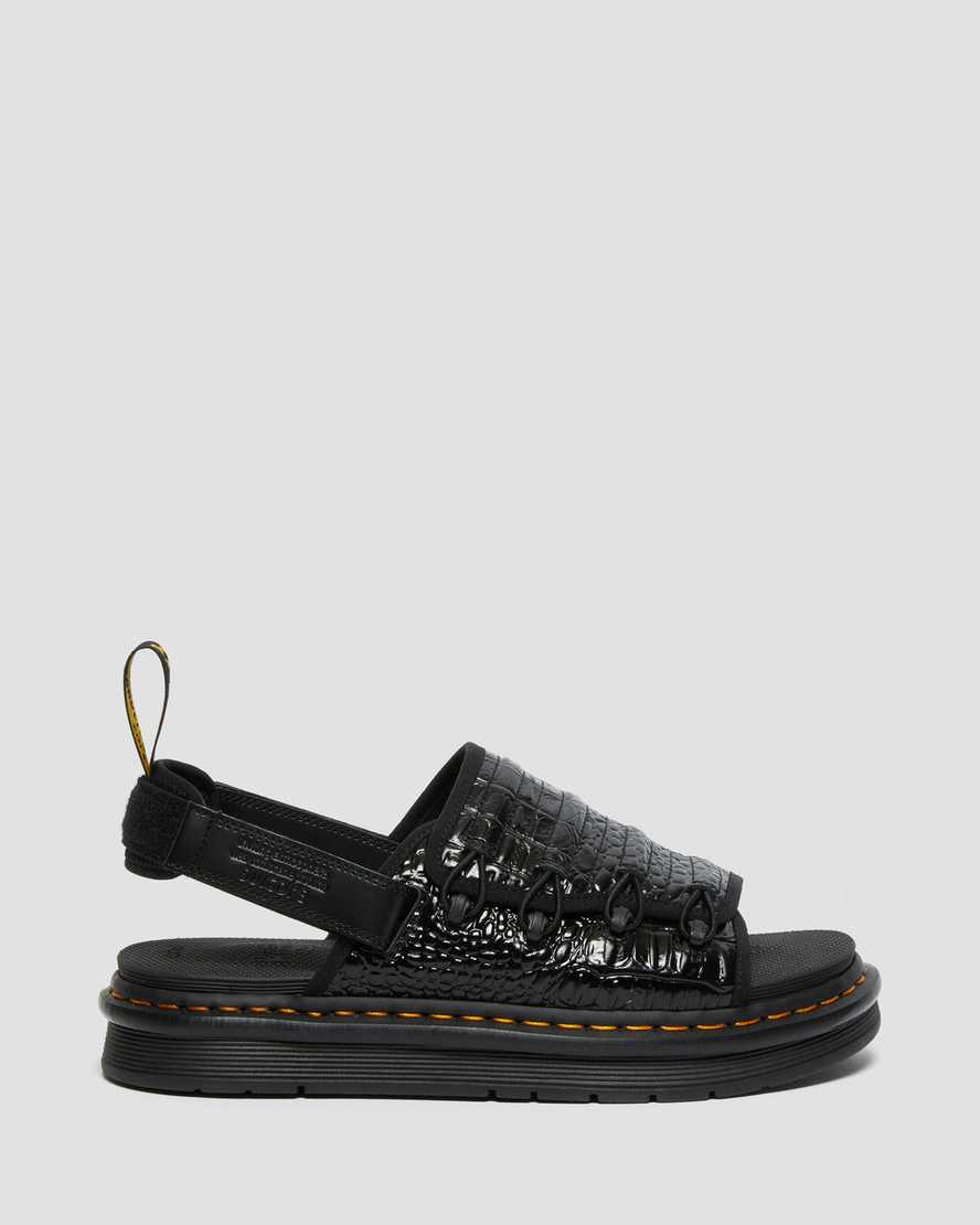 Černé dámské sandály dr. martens mura suicoke croco v černé barvě