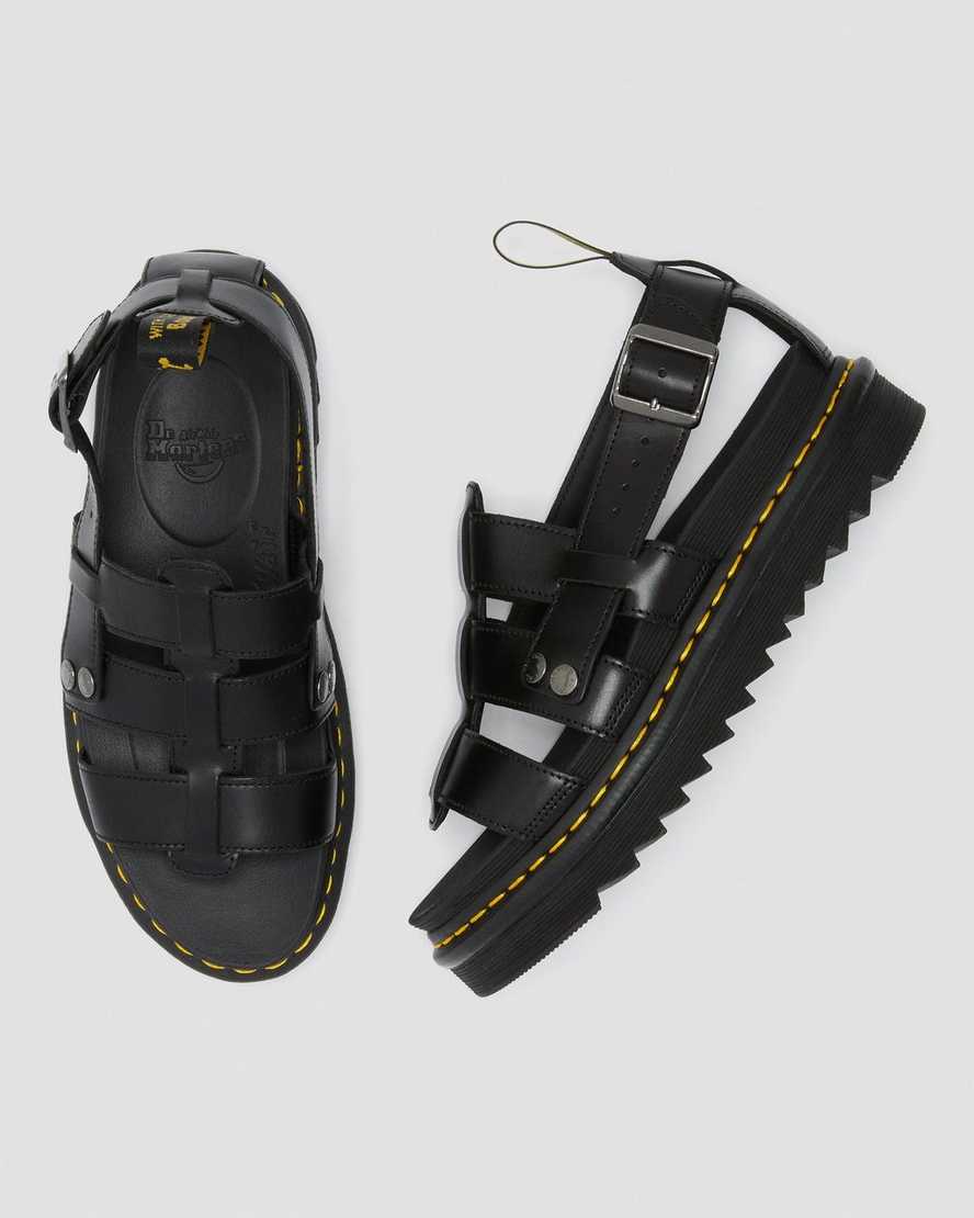Černé dámské sandály dr. martens terry s páskem