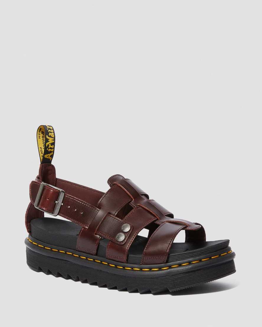 hnědé dámské sandály dr. martens terry s páskem