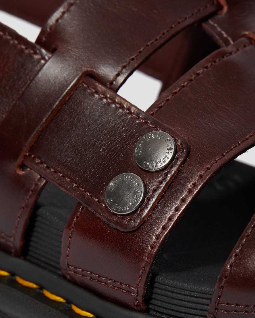 hnědé dámské sandály dr. martens terry s páskem