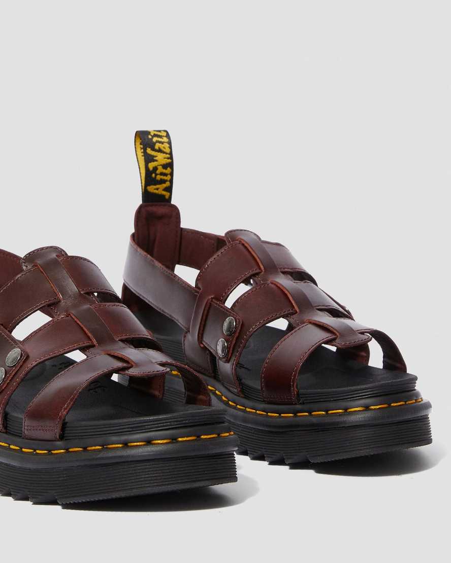 hnědé dámské sandály dr. martens terry s páskem