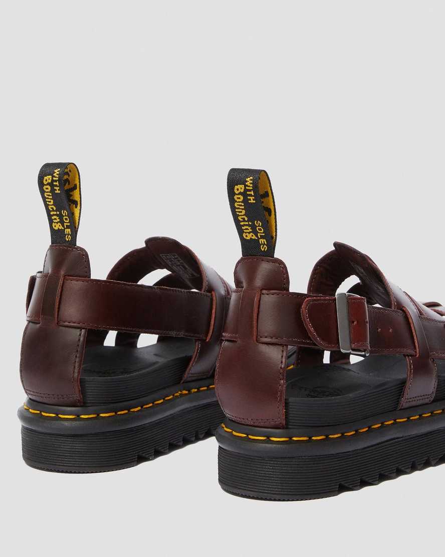 hnědé dámské sandály dr. martens terry s páskem