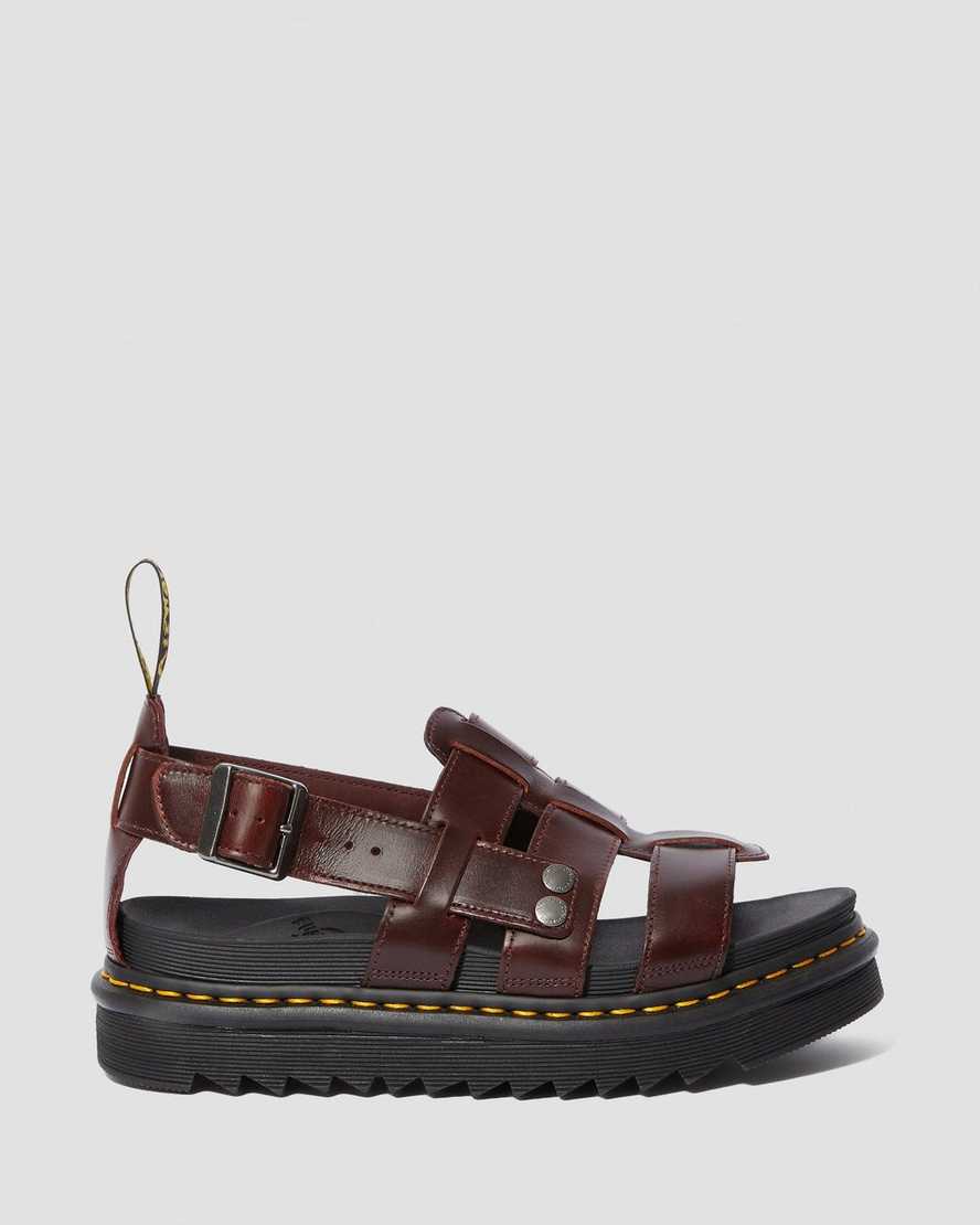 hnědé dámské sandály dr. martens terry s páskem