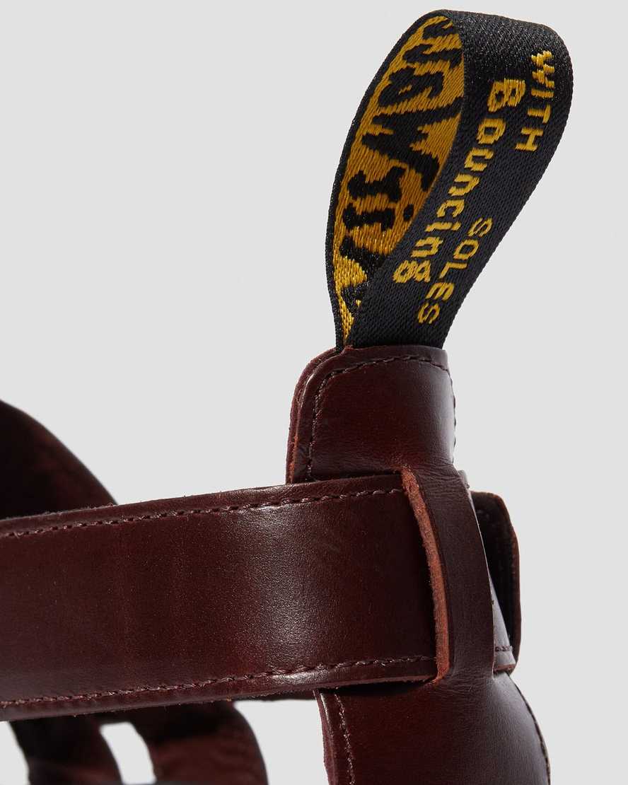 hnědé dámské sandály dr. martens terry s páskem