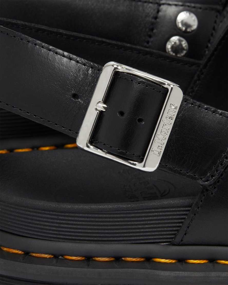 Černé dámské sandály dr. martens terry ii s páskem
