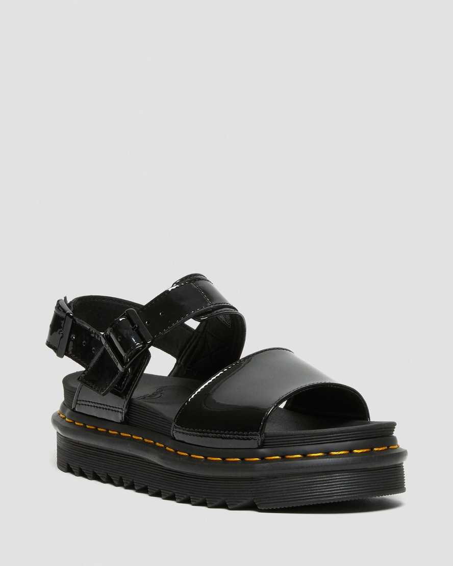Černé dámské sandály dr. martens voss patent s páskem