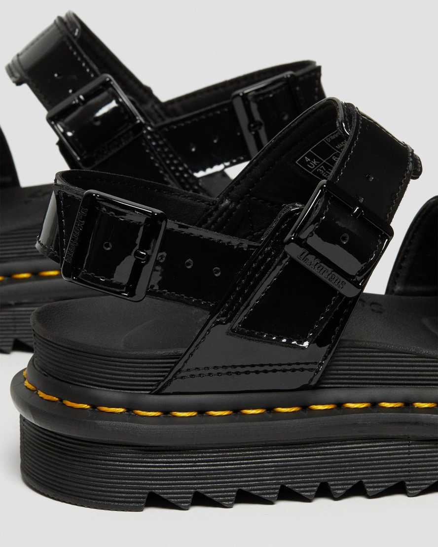 Černé dámské sandály dr. martens voss patent s páskem