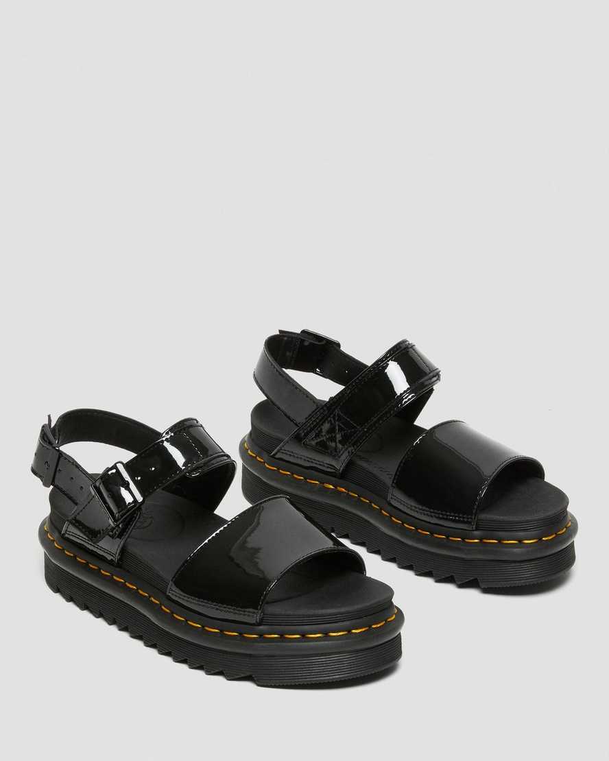 Černé dámské sandály dr. martens voss patent s páskem