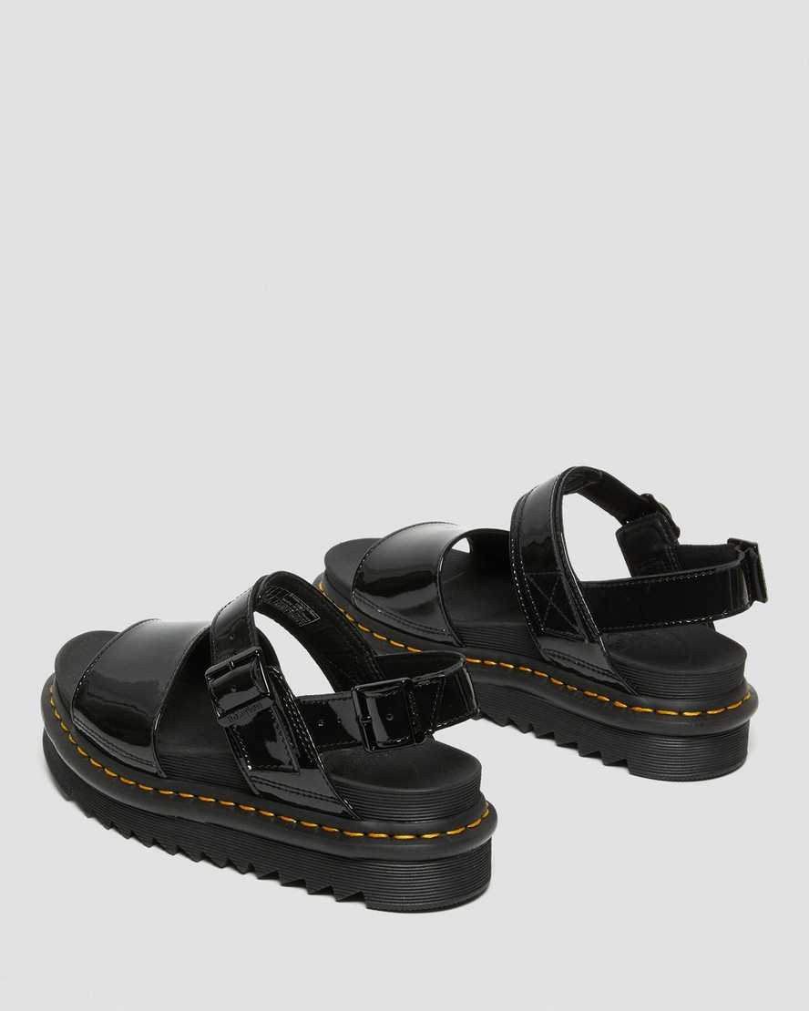 Černé dámské sandály dr. martens voss patent s páskem