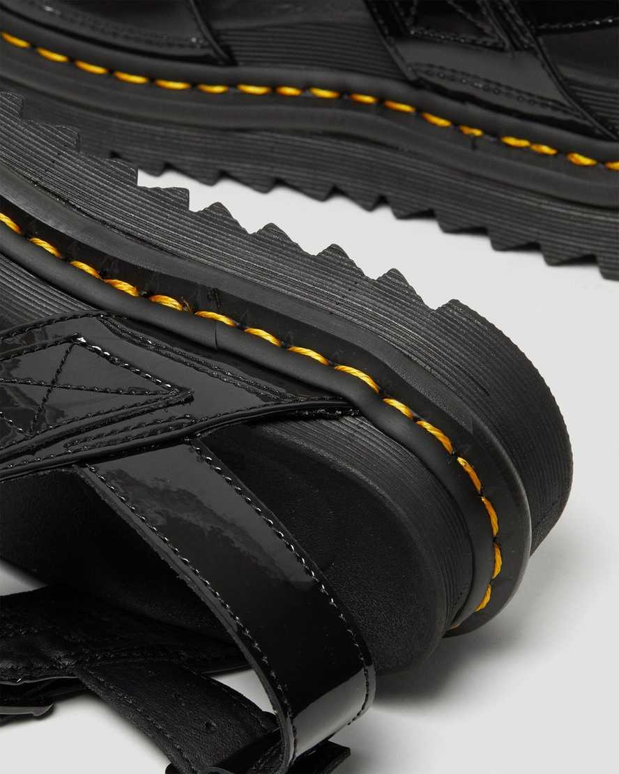 Černé dámské sandály dr. martens voss patent s páskem