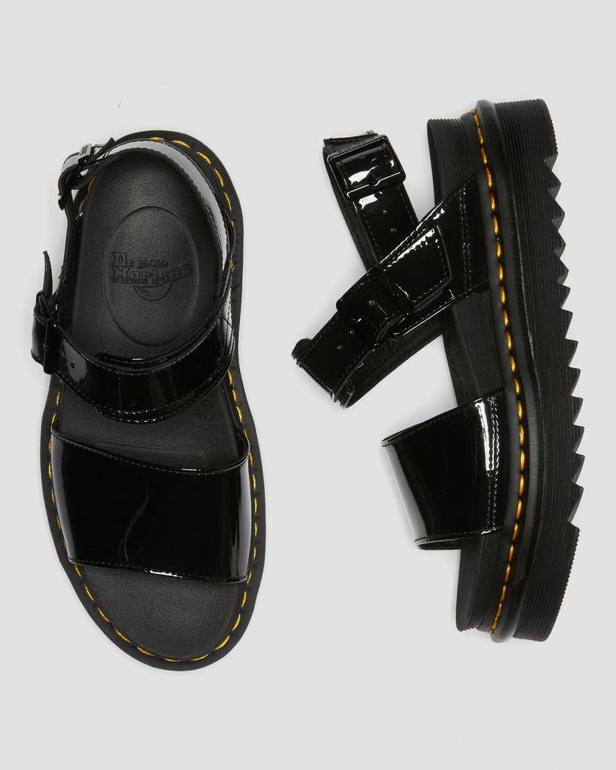 Černé dámské sandály dr. martens voss patent s páskem