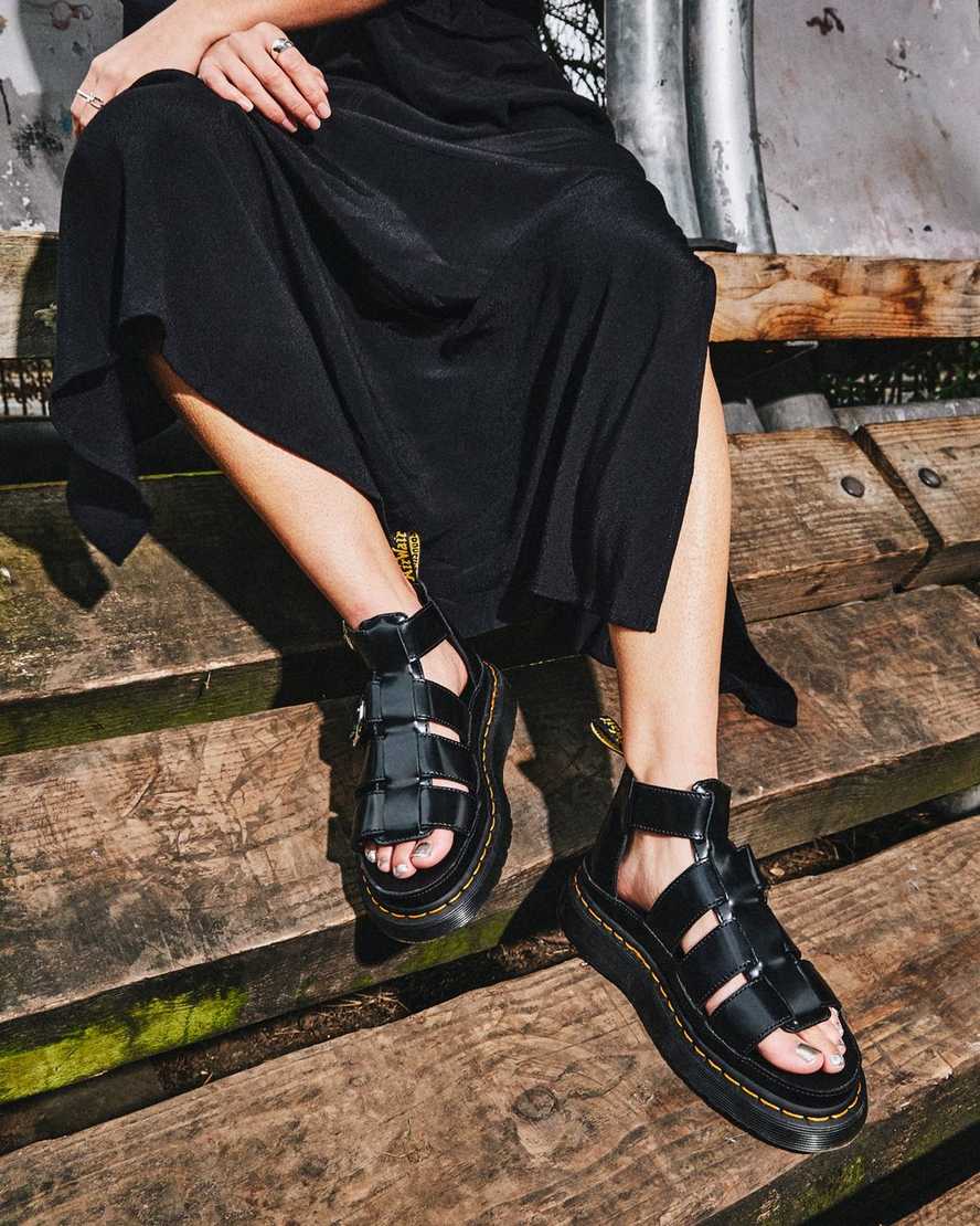 Černé dámské sandály dr. martens mackaye s páskem