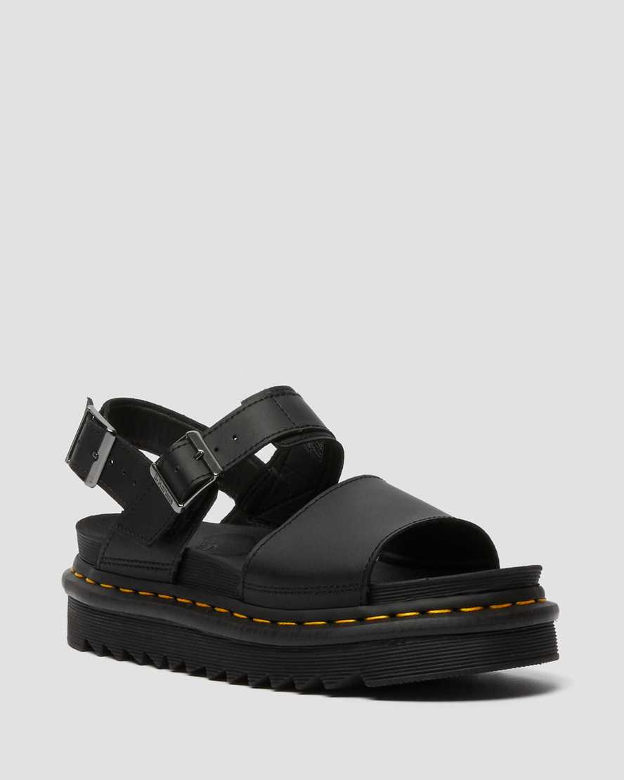 Černé dámské sandály dr. martens voss s páskem