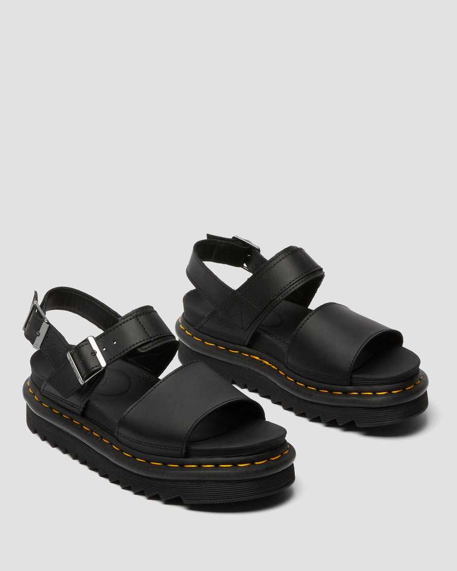 Černé dámské sandály dr. martens voss s páskem