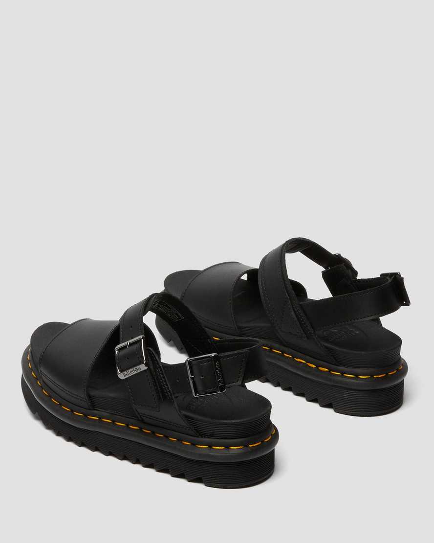 Černé dámské sandály dr. martens voss s páskem