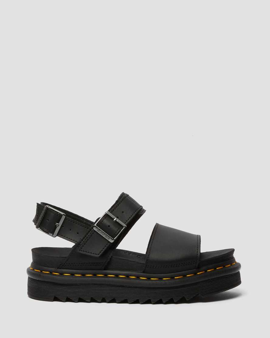 Černé dámské sandály dr. martens voss s páskem