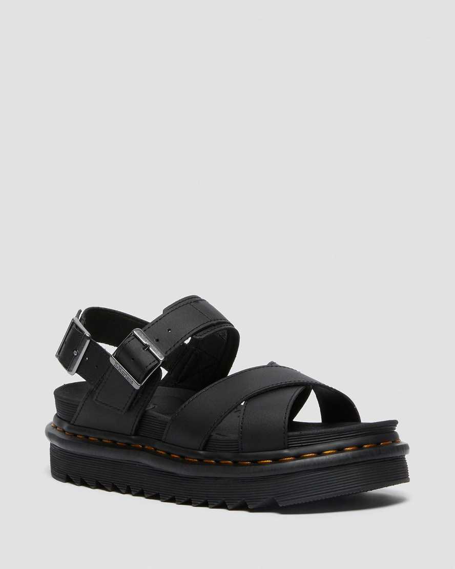 Černé dámské sandály dr. martens voss ii s páskem