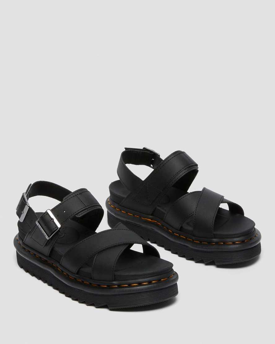 Černé dámské sandály dr. martens voss ii s páskem