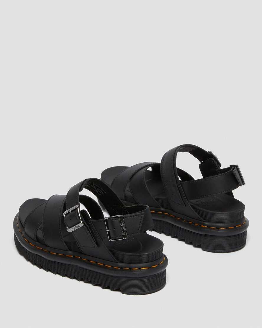 Černé dámské sandály dr. martens voss ii s páskem